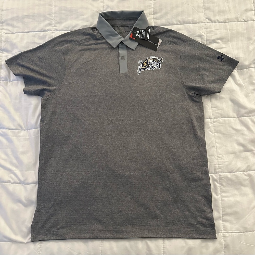 Under Armour Navy Midshipmen HeatGear Polo - Large | On-Field Naval Academy NEW